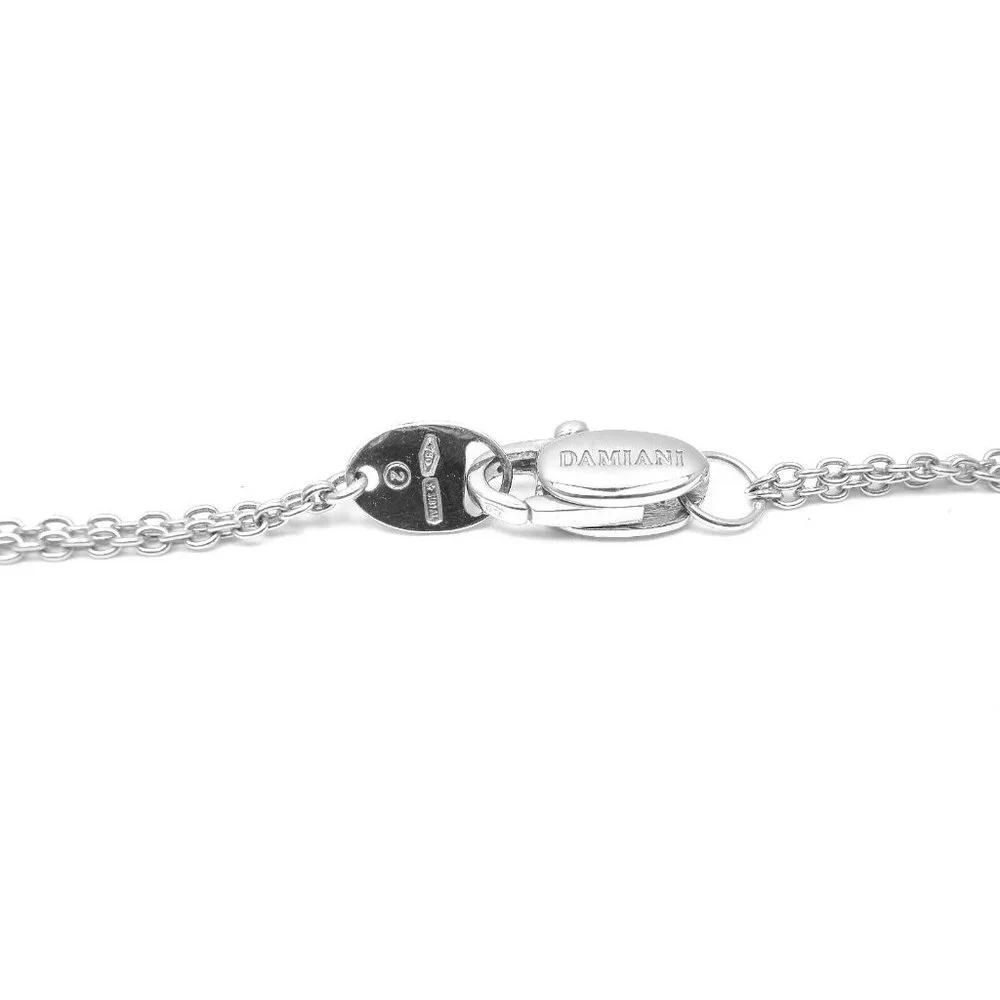 Authentic Damiani 18k White Gold Diamond Drop Cluster Pendant Necklace - Picture 8 of 12